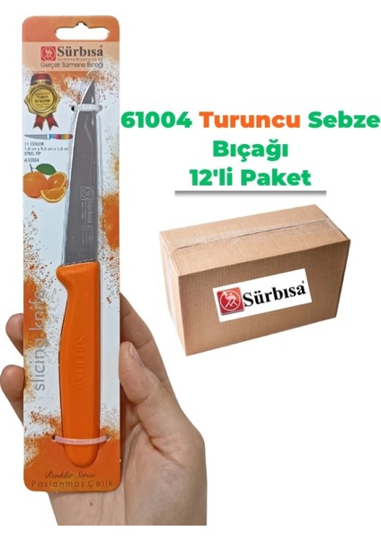 Sürbisa 61004 Sebze Bıçağı Turuncu 1 Koli (12 Adet)