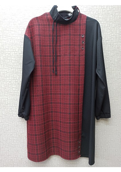 Bağcıklı Önü ve Etek Ucu Düğmeli Dik Yaka Tunik Qks 61057 Tunik #22-10# fiyatları