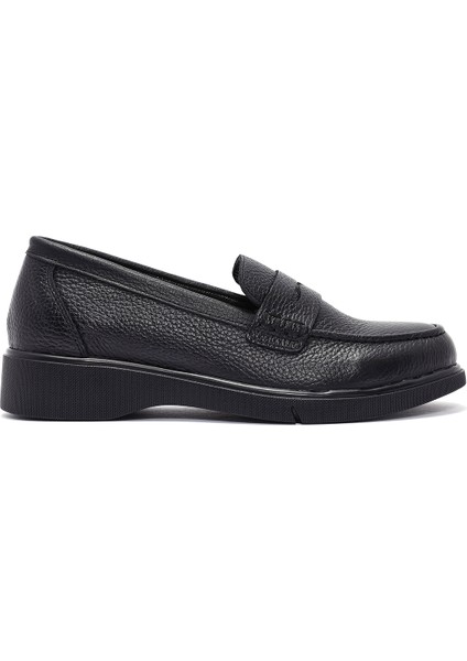 Kadın Siyah Deri Comfort Loafer 25AFD1503FT