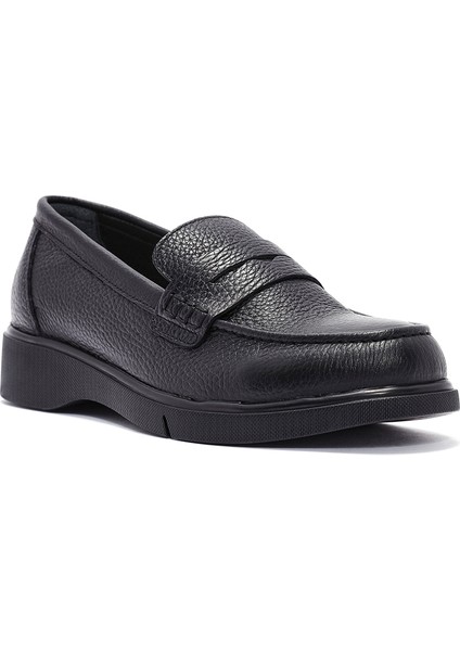 Kadın Siyah Deri Comfort Loafer 25AFD1503FT