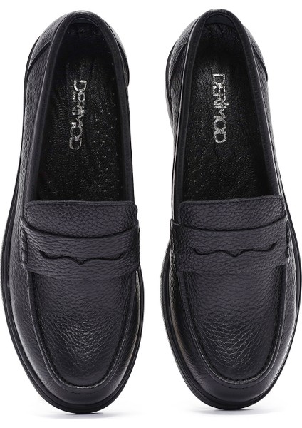 Kadın Siyah Deri Comfort Loafer 25AFD1503FT