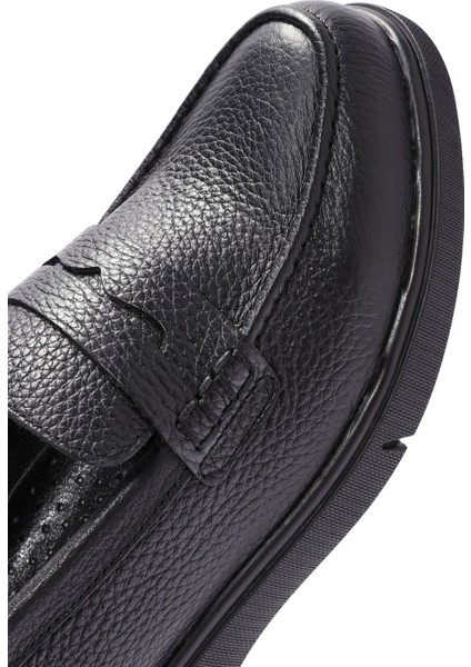 Kadın Siyah Deri Comfort Loafer 25AFD1503FT