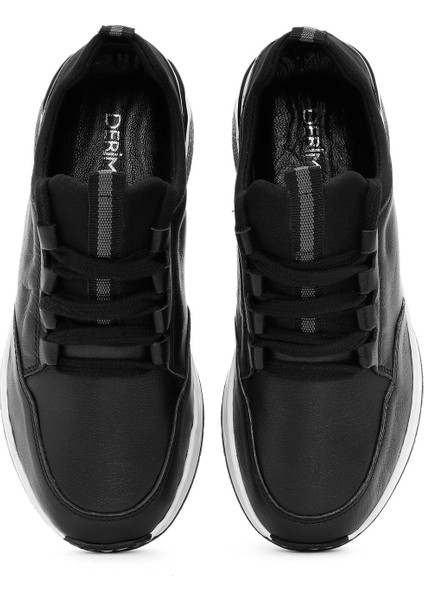 Kadın Siyah Bağcıklı Deri Sneaker 25AFD500718