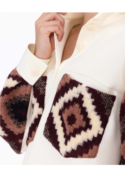 1078 Etnik Desen Detaylı Hakim Yakalı Örme Kumaş Tunik Günlük Tnik 11231304201078 Qks Günlük Tunik #23-10# indirimleri