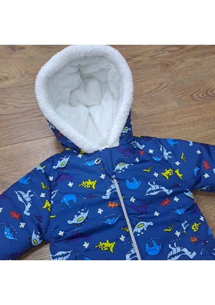 Baskılı Kalın Elyaflı Iç Kısmı Welsoftlu Rüzgar ve Su Geçirmez Kapüşonlu Kışlık Çocuk Mont fiyatları