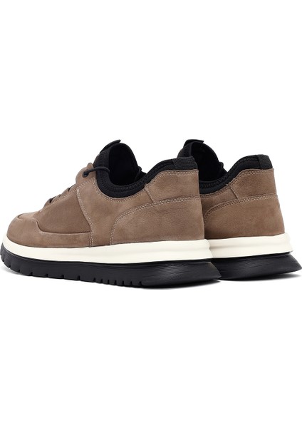 Erkek Vizon Bağcıklı Nubuk Deri Casual Sneaker 25WFD6417V3 indirimleri