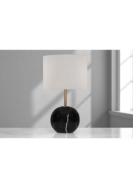 Poınt Siyah Mermer Masa Lambası-Krem Başlık fiyatları