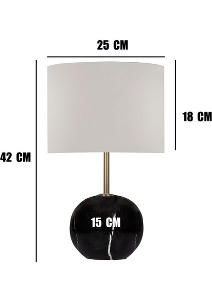 Poınt Siyah Mermer Masa Lambası-Krem Başlık fırsatları