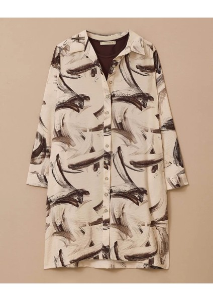 4002 Içi Sıfır Kol Sıfır Yaka Gömleğinin Önü Düğmeli Kolları Manşetli Desenli Ikili Takım #03-25# modelleri