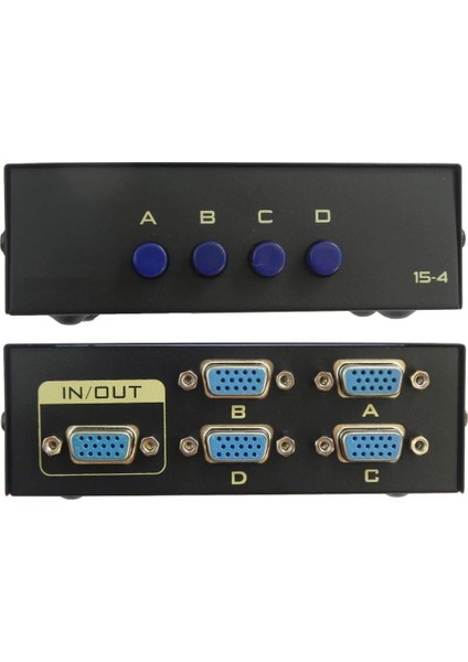 4841 VGA Switch Çoklayıcı Çoğaltıcı 4 Port 4 Kasa 1 Ekran