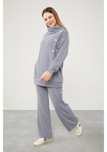 210067 Tunik Yandan Patlı Selanik Kumaş Qks