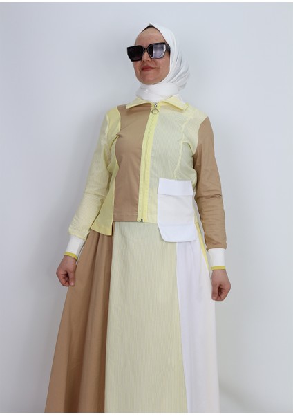 1761 Takım Colourblock Çizgi Poplin Takım Qys Takım 1761 #24-06# modelleri