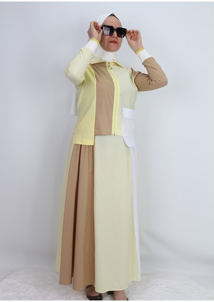 1761 Takım Colourblock Çizgi Poplin Takım Qys Takım 1761 #24-06# indirimleri