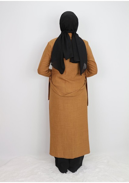 1633 Tunik Önden Düğmeli Beli Bağlamalı Cebi Taşlı Tunik Qys Tunik #247-03# fiyatları