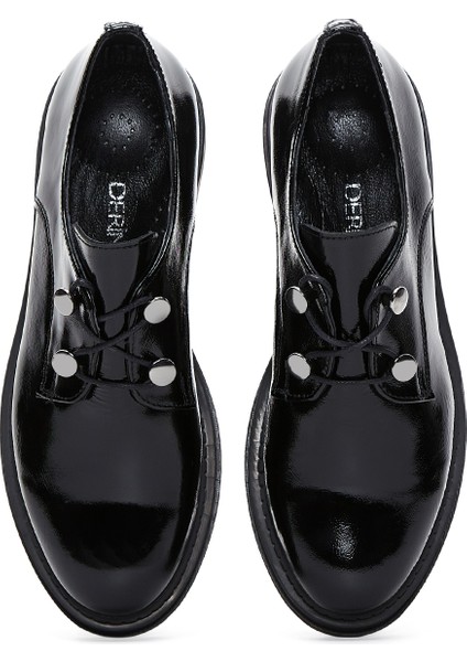 Kadın Siyah Rugan Deri Casual Ayakkabı 25AFD411816