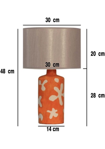 Flora Turuncu Seramik Abajur fiyatları