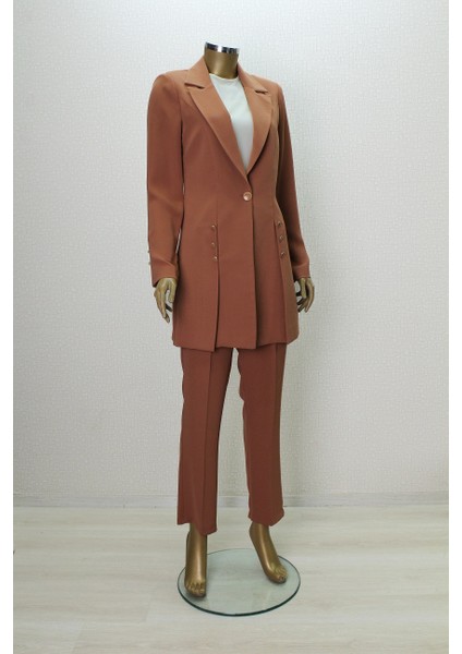 7003 Önden Tek Düğmeli Kol Uçları ve Önü Düğme Aksesuarlı 3 Lü Takım Qys Takım 7003 #24-03#