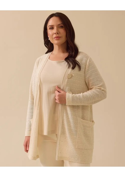 14004 Içi Sıfır Kol Sıfır Yaka Ceketi Cep Detaylı Önü ve Kolları Pul Detaylı Ikili Takım #03-25#