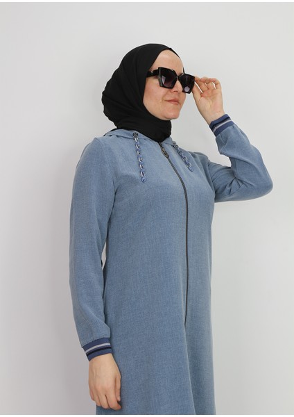 2130 Kapişonlu Kol Ucu Lastikli Önü Fermuarlı Yanları Lastik Detaylı Kapişonu Zincirli Giy-Çık Kap #02-25# fırsatları