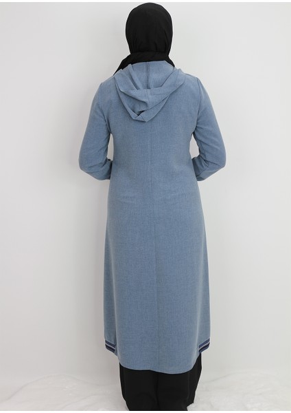 2130 Kapişonlu Kol Ucu Lastikli Önü Fermuarlı Yanları Lastik Detaylı Kapişonu Zincirli Giy-Çık Kap #02-25# indirimleri