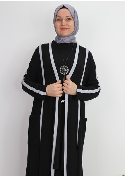 41920 Kolları ve Önü Şerit Detaylı Cepli Iki Iplik Iç Kolu Uzun Şık Üçlü Spor Takım modelleri