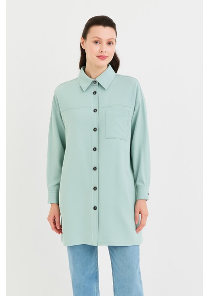 61012 Önden Düğmeli Cepli Klasik Spor Gömlek #06-25#