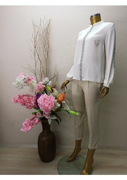 Qys 1038 Simli Baskılı Gömlek #22-05# fiyatları