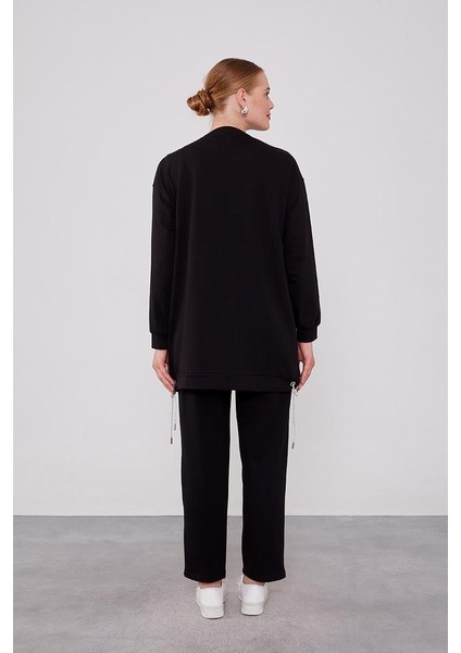 140254 Göğüs Kısmı Cep Detaylı Omuz Taş Detaylı Etek Ucu Ip Detay 2'li Spor Takım Qks indirimleri