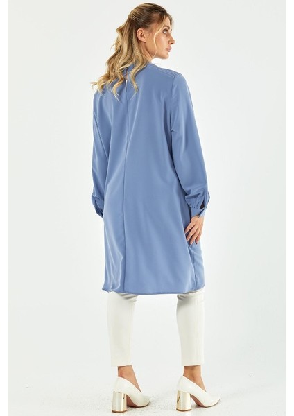 91022 Göğüsü Taş Detaylı Yuvarlak Yaka Tunik Qks Tunik #22-12# indirimleri