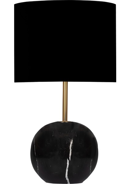 Poınt Siyah Mermer Masa Lambası-Siyah Başlık