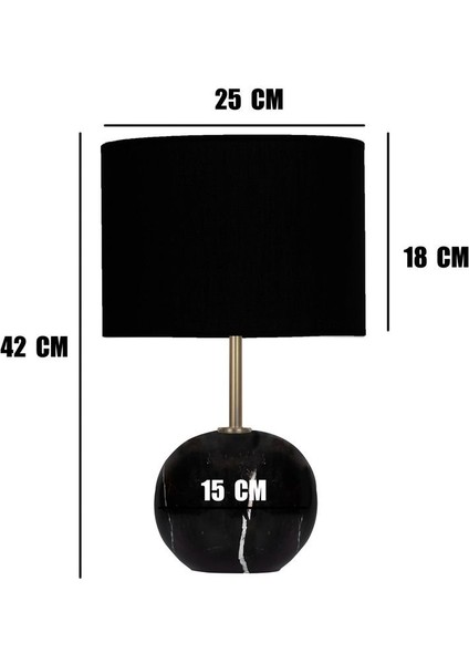 Poınt Siyah Mermer Masa Lambası-Siyah Başlık modelleri