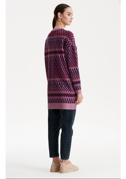 21242 Etnik Desenli Jakarlı Triko Tunik Qks Tunik 2142 #23-10# fırsatları