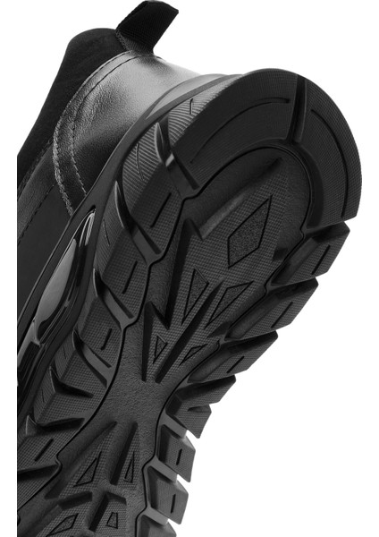 Erkek Siyah Bağcıklı Deri Sneaker 25WFD650614