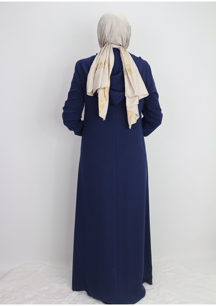 4048KOLLARI Şerit Detaylı Kol Ucu Lastikli Kapüşonlu Ferace #23-01# Qys 4048 Ferace fırsatları