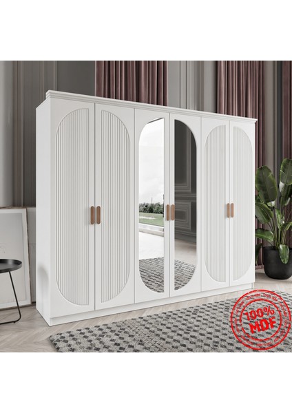 Soho 6 Kapaklı Bazalı Gardırop Tamamı Mdf