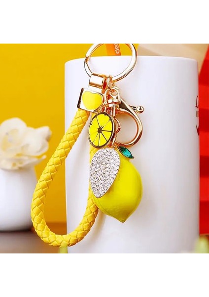 3D Meyve Keying Limon Charm Kolye Kristal Rhinestone Anahtarlık Çanta Çantası Araba Partisi Düğün Hediyesi Koleksiyonu: A (Yurt Dışından)