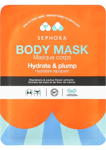 Vücut Maskesi - Kalça Veya Dekolte Böğürtlen ve Kaktüs Çiçeği Özleri - Dolgunlaştırıcı Nemlendirici (1 Adet)