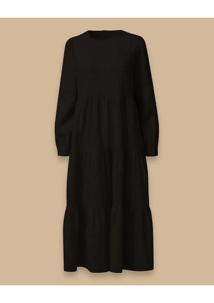 1027 Güpürlü Sıfır Yaka Içi Astarlı Keten Elbise 10002511311027 #06-25# fırsatları