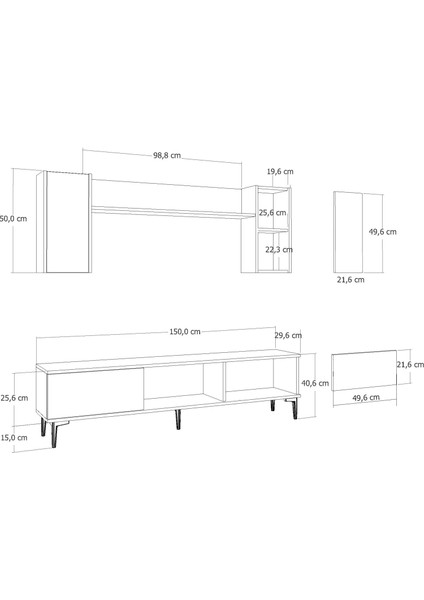 Orionct Tv Ünitesi Takımı Beyaz-Gümüş modelleri