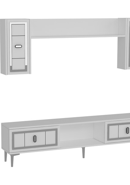 Orionct Tv Ünitesi Takımı Beyaz-Gümüş fırsatları