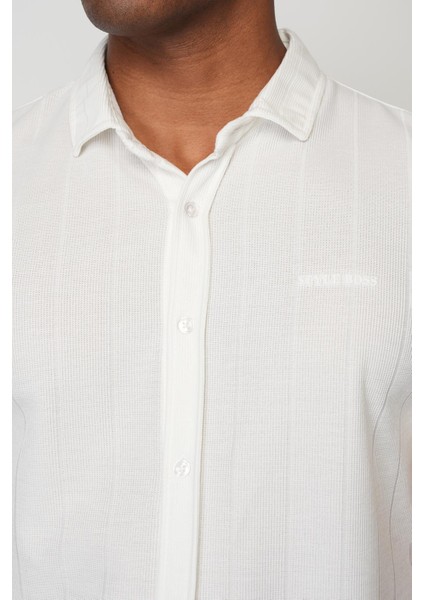 Beyaz Regular Fit Kısa Kol Erkek Gömlek E1017 modelleri