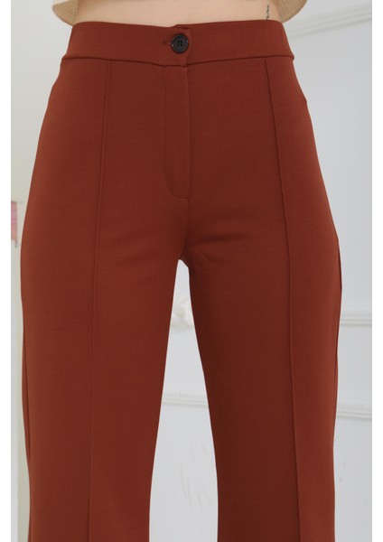 Şerit Detaylı Spor Pantolon Kahve - 27084 modelleri