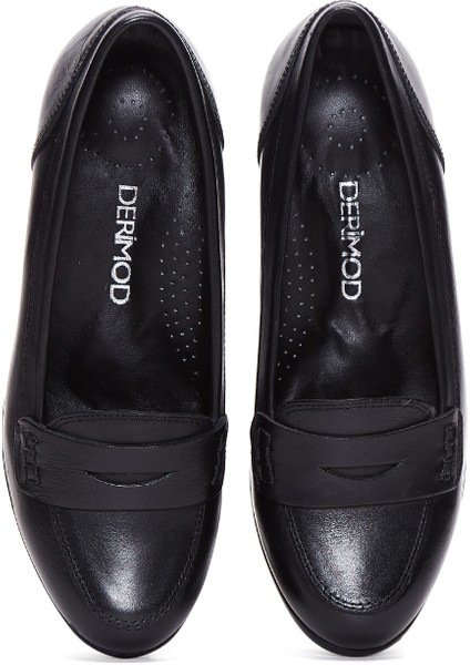 Kadın Siyah Deri Dolgu Topuklu Ayakkabı 25AFD412118