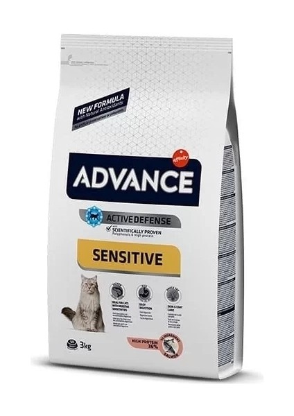 Advance Sensitive Somonlu Hassas Yetişkin Kedi Maması 3 kg