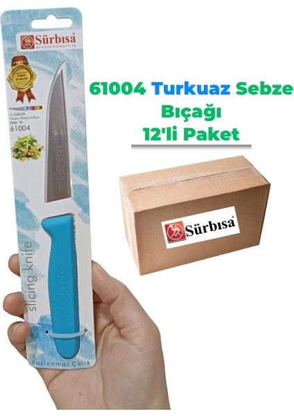 Sürbisa 61004 Sebze Bıçağı Turkuaz 1 Koli (12 Adet)