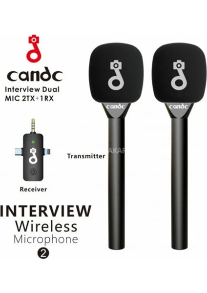 Çift Mikrofonlu Profosyonel Kablosuz Yüksek Ses Kaydı Röportaj Mikrofonu fiyatları