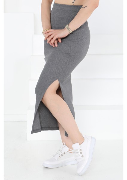 Yırtmaçlı Etek Füme - 27233 modelleri