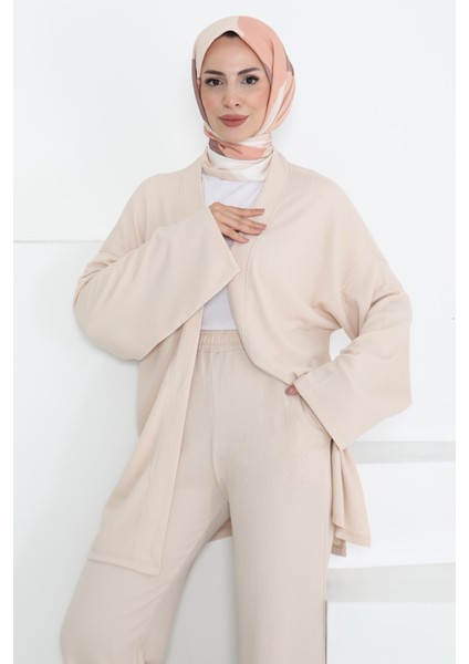 Cepli Kimono Takım Bej - 27131 modelleri