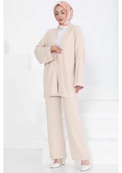 Cepli Kimono Takım Bej - 27131 fırsatları