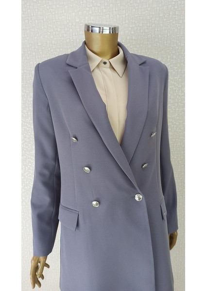 1001 Vatkalı Düğme Detaylı Kruvaze Kapama Ceket LVFW2351001 Ceket Qks #23-01# fiyatları